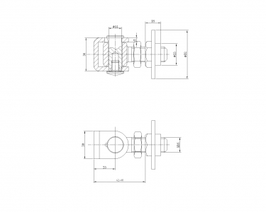 Петля сварная регулируемая М16. JL02E