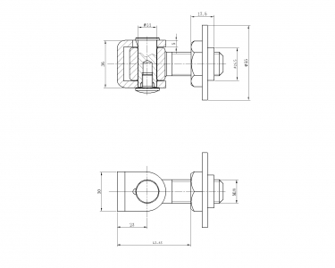 Петля сварная регулируемая М18. JL02F