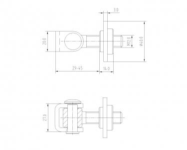 Петля сварная регулируемая М12. JL02P