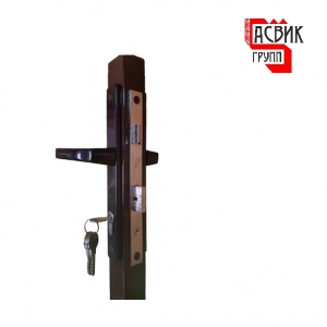 Комплект врезного замка для калитки (замок+ответная планка+ручки+цилиндр+5 ключей)