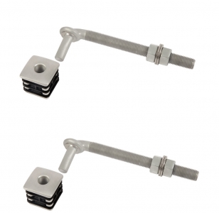 Набор петель для калитки с алюминиевыми заглушками с Hangerbolt 180 mm для 40x40 mm. арт.GBM16-DP-40-180