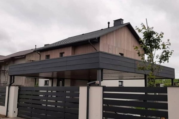 Откатные ворота в стиле ранчо